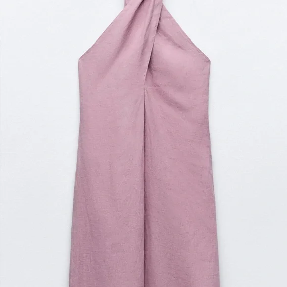 New Linen halter lilac dress | XS-S - Picture 3 of 5